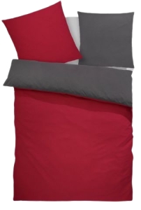 Bettwsche-2-Tlg-1x-80x80cm-1x-135x200cm-Farbe-anthrazitrot