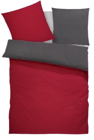 Bild 1 von Bettwäsche 2 Tlg. 1x 80x80cm+ 1x 135x200cm Farbe anthrazit/rot