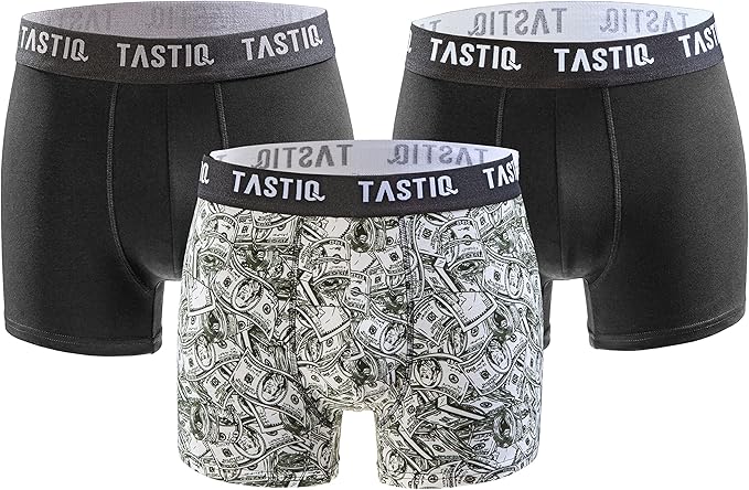 Bild 1 von 3er Pack Tastiq Herren Boxershorts mit US Dollar-Print Größe L