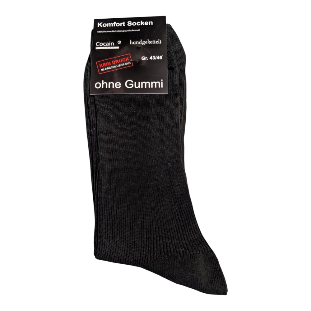 Bild 1 von Komfort Socke Cocain Größe 43-46 Farbe schwarz ohne Gummi 