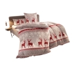 Bettwäsche 2Tlg., 1x80x80 cm + 1x155x220 cm Farbe Grau Winterdesign mit Rentieren und Eisblumen