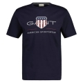 GANT Herren T-Shirt mit großem GANT Logo Baumwoll-Shirt Rundhals-Shirt Farbe Navy Größe M