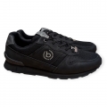bugatti Herren City-Sneaker mit Soft Fit Halb-Schuhe sportliche Freizeit-Schuhe Schwarz Größe 42